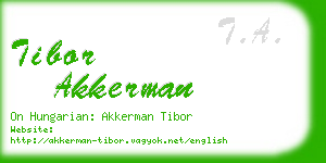 tibor akkerman business card